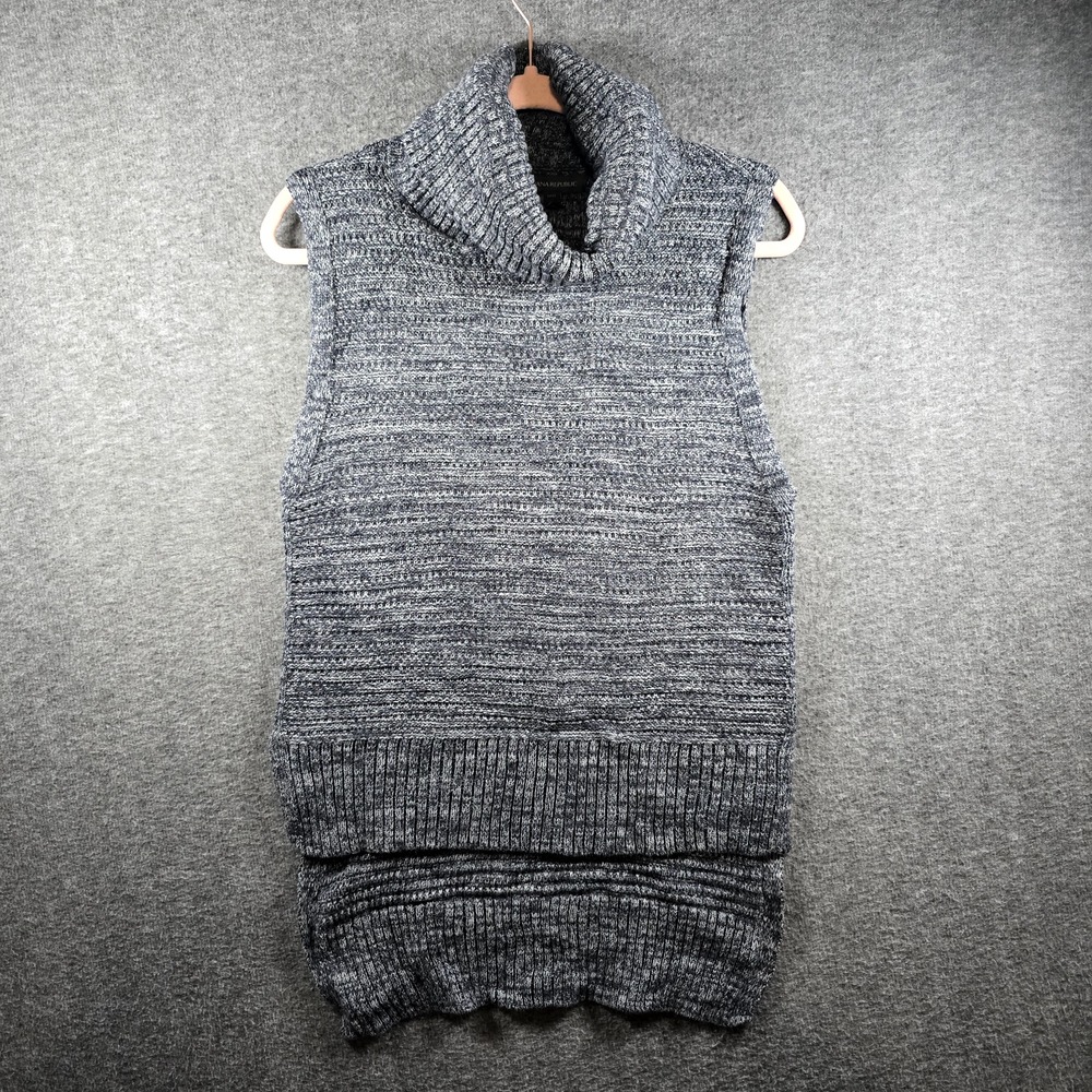 Banana Republic Sweater‎ Dress Women Petite M Sleeveless Turtle Neck Ribbed Knit